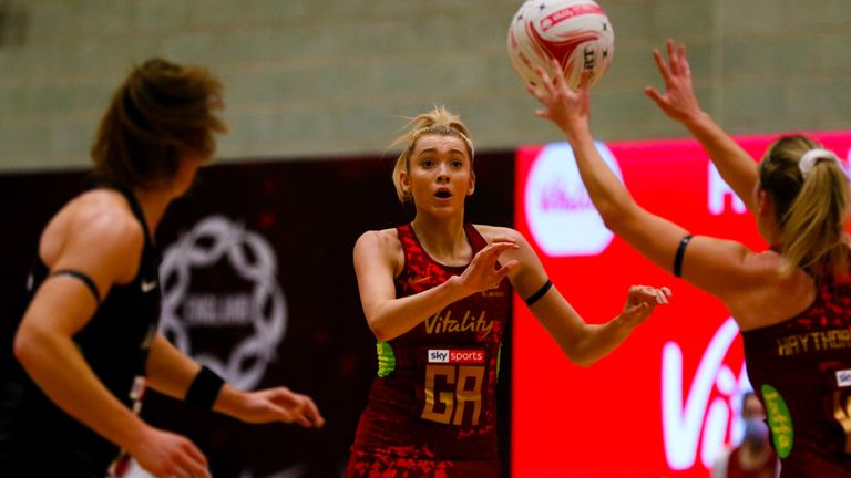 Helen Housby returned to England's ranks for the first time since the Vitality Netball World Cup in 2019 (Credit - Ben Lumley)