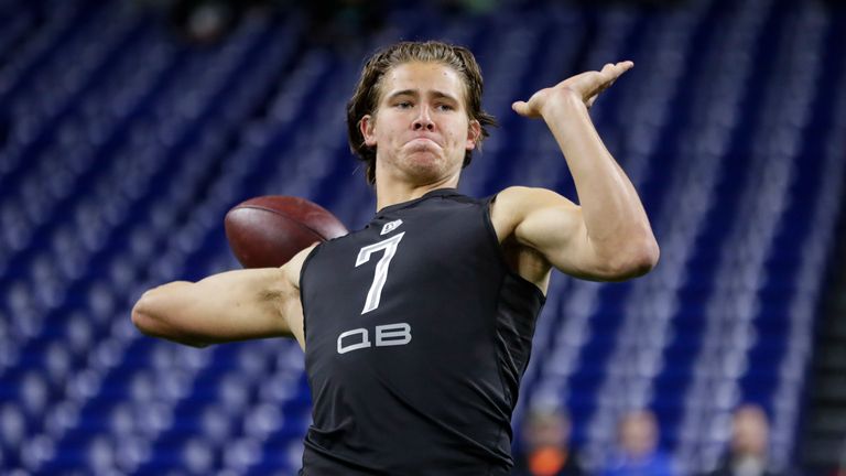 Justin Herbert, now LA Chargers quarterback, shows off his skills at the 2020 Combine