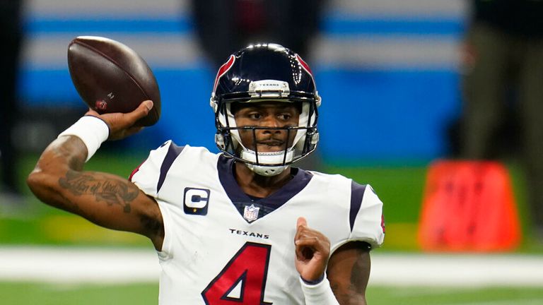 AP - Houston Texans quarterback Deshaun Watson throws during the second half of an NFL football game against the Detroit Lions,