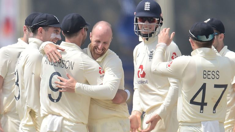 Sri Lanka portal - Jack Leach took three wickets as England reduced Sri Lanka to 67-6 at lunch in Galle