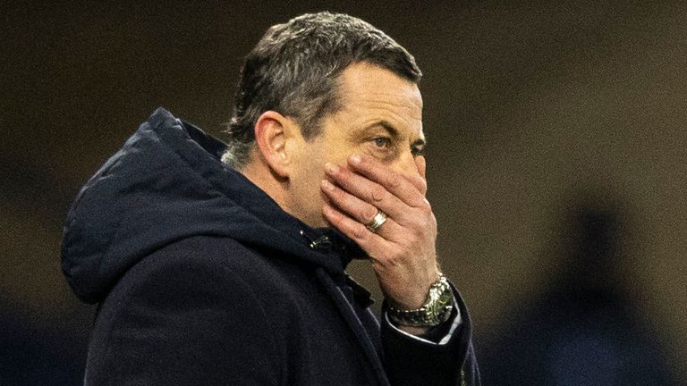 Jack Ross as his Hibs team lose their League Cup semi-final