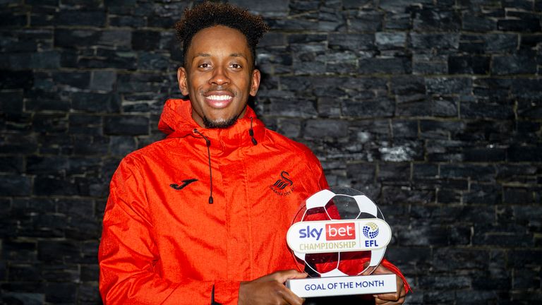 Jamal Lowe has won the Sky Bet Championship Goal of the Month award for December.