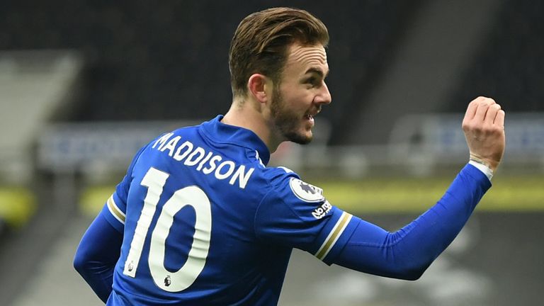 James Maddison put Leicester ahead at Newcastle (AP)