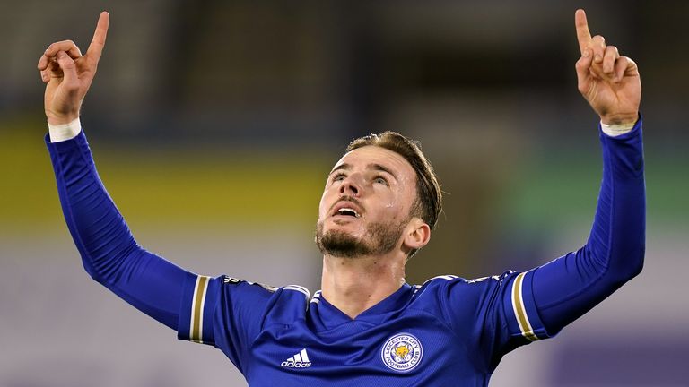 James Maddison celebrates scoring against Southampton