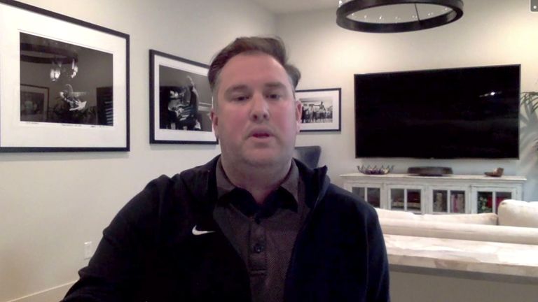 This screen grab from a Zoom call shows new New York Mets general manager Jared Porter, who joined the team in December