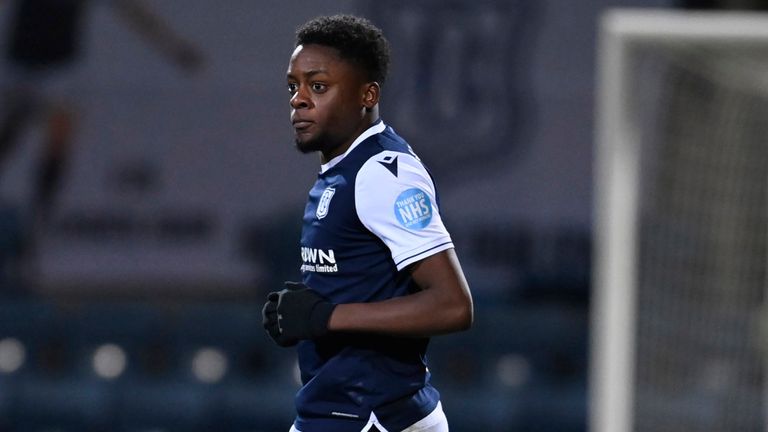 Dundee's Jonathan Afolabi scored the equaliser to take the Scottish Cup tie against Bonnyrigg Rose Athletic to extra-time