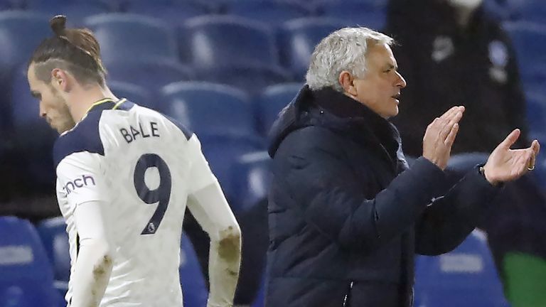 Jose Mourinho replaced Gareth Bale during the second half at the AMEX