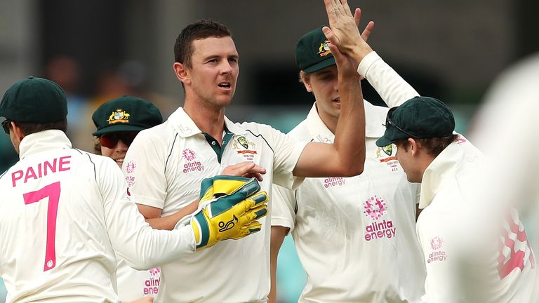 Josh Hazlewood removed Rohit Sharma