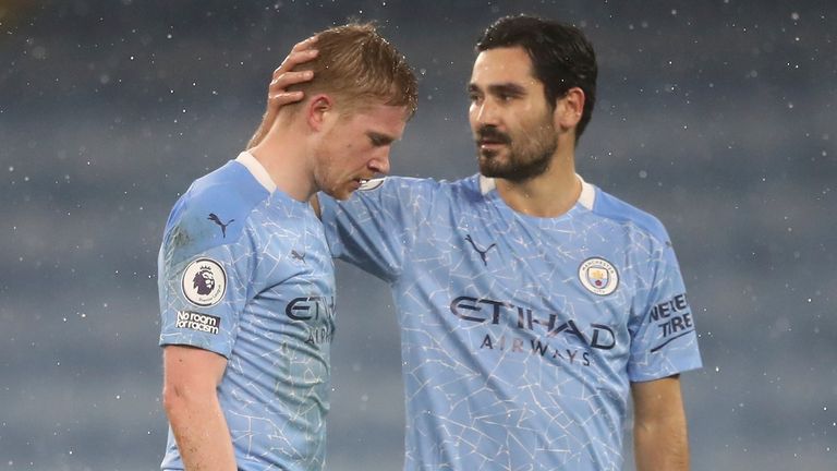 Kevin De Bruyne came off injured in Wednesday's win over Aston Villva