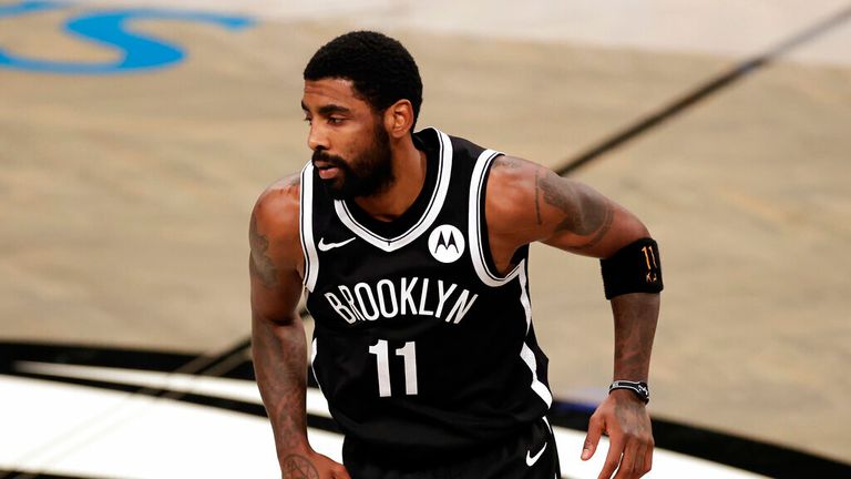 AP - Brooklyn Nets guard Kyrie Irving (11) reacts during an NBA basketball game against the Atlanta Hawks