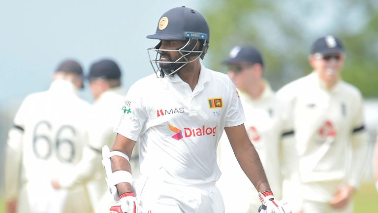 Lahiru Thirimanne was the first man to go as Sri Lanka crumbled in 135 all out on day one of the first Test against England in Galle