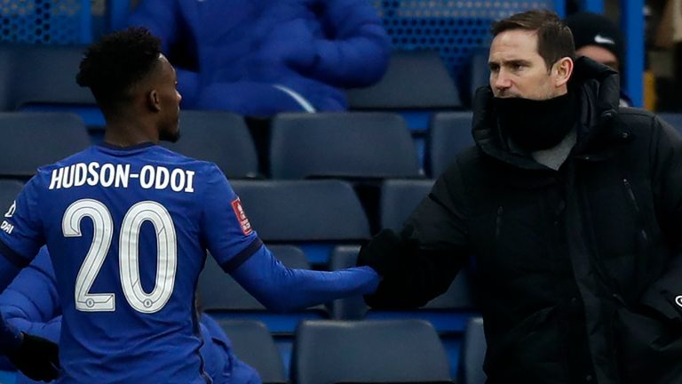 Frank Lampard is happy with Callum Hudson-Odoi's form