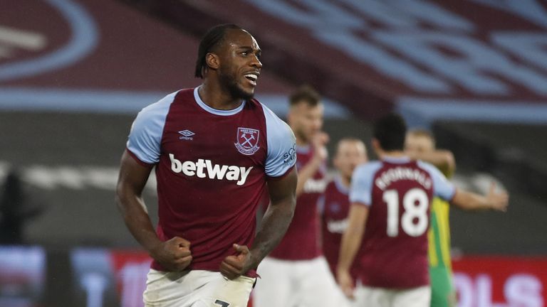 Michail Antonio a marqué pour West Ham contre West Brom