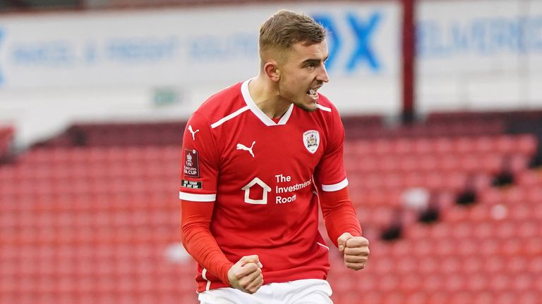 Michal Helik nodded Barnsley in front against Tranmere