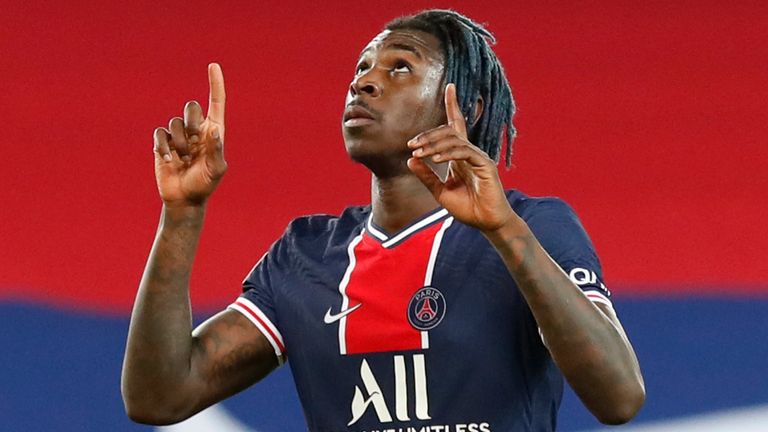 Moise Kean has scored 11 goals in 18 games for PSG on his season-long loan from Everton 