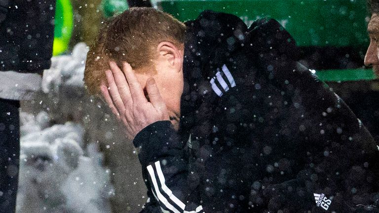 Neil Lennon shows his frustration during Celtic's 2-2mdraw at Livingston