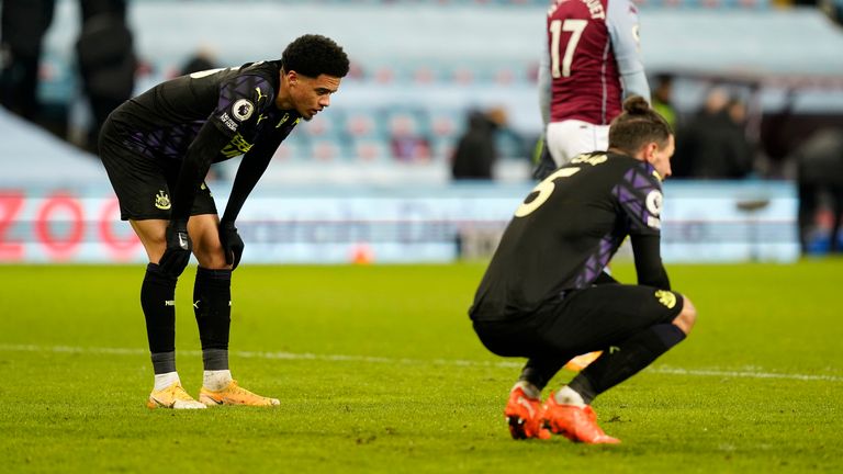 Newcastle's struggles continued at Villa Park