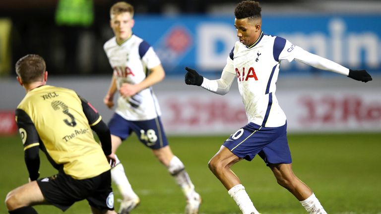 PA - Tottenham midfielder Gedson Fernandes in action against Tottenham in the FA Cup