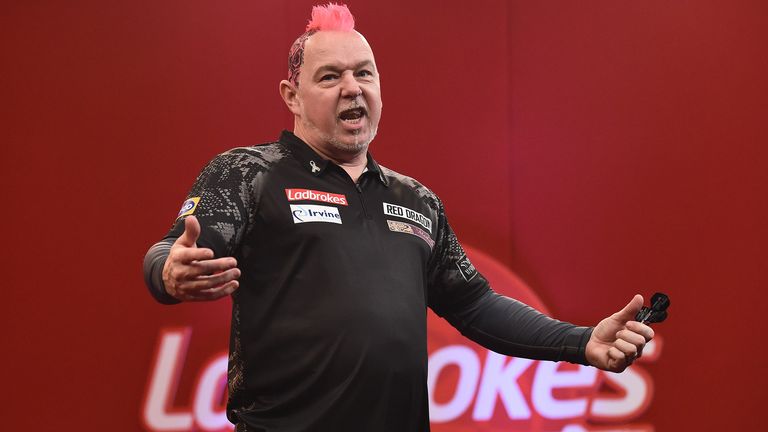 Ladbrokes Masters 2021.Marshall Arena 29/01/21.Pic: Christopher Dean/PDC.07930 364436 dean_christopher3@sky.com.Round 2.Peter Wright v Simon Whitlock