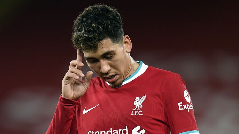 Roberto Firmino shows the strain after Liverpool's defeat to Burnley
