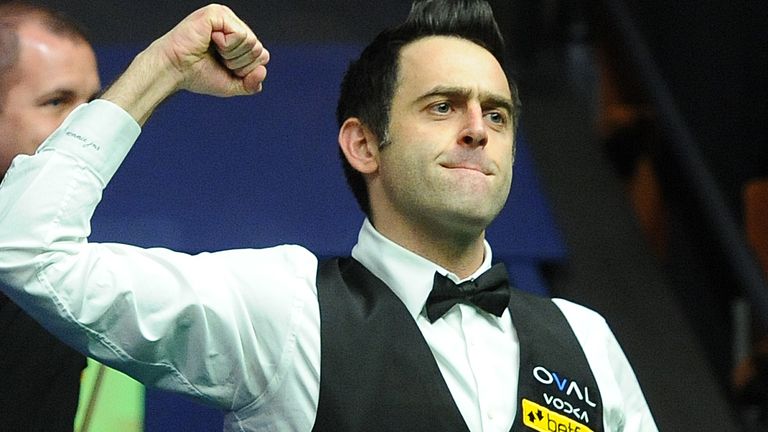 Ronnie O'Sullivan celebrates after winning the final of the Betfair World Championships at the Crucible, Sheffield.