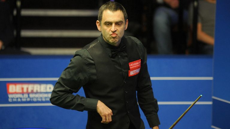 Ronnie O' Sullivan during his match against Ali Carter during day eight of the 2018 Betfred World Championship at The Crucible, Sheffield.