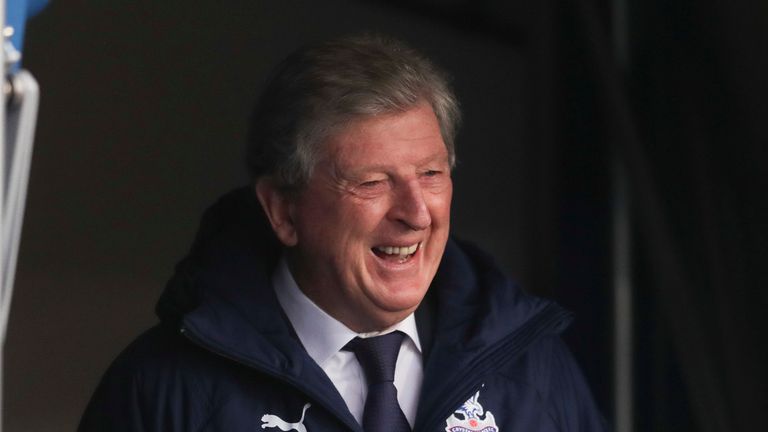 Crystal Palace manager Roy Hodgson smiles before the English Premier League soccer match between Crystal Palace and Leicester City at Selhurst Park stadium in London, Monday, Dec., 28, 2020.