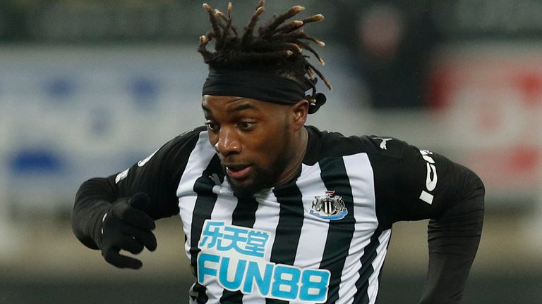 January 26, 2021, Newcastle, United Kingdom: Allan Saint-Maximin of Newcastle United during the Premier League match at St. James's Park, Newcastle. Picture date: 26th January 2021. Picture credit should read: Darren Staples/Sportimage(Credit Image: © Darren Staples/CSM via ZUMA Wire) (Cal Sport Media via AP Images)