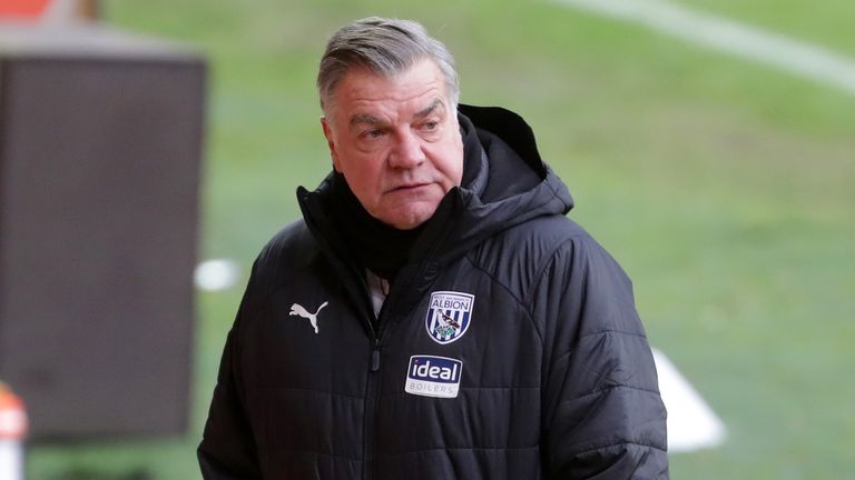 West Bromwich Albion manager Sam Allardyce during the Emirates FA Cup third round match at Bloomfield Road, Blackpool.