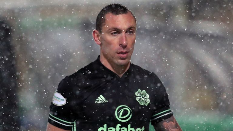 Celtic's Scott Brown was sent off at Livingston