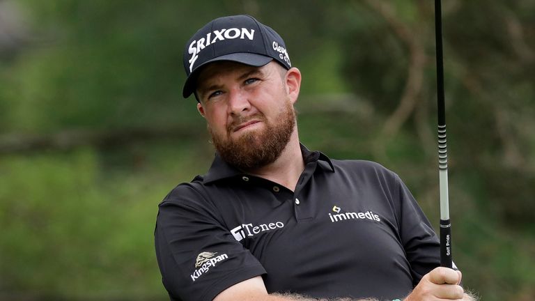 Shane Lowry, of Ireland, hits from the second tee during the first round of the Memorial golf tournament, Thursday, July 16, 2020, in Dublin, Ohio. (AP Photo/Darron Cummings)