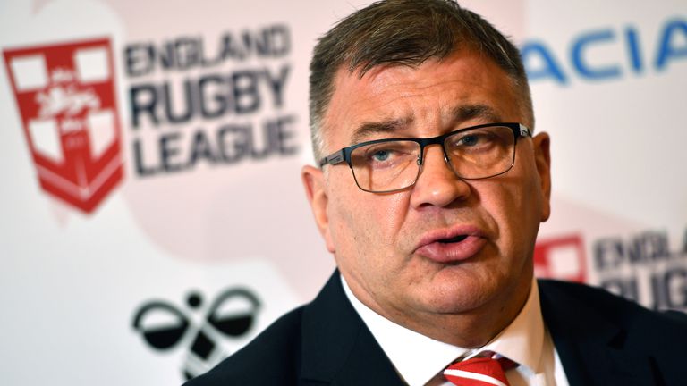 New England head coach Shaun Wane during the press conference at the University of Bolton Stadium. PA Photo. Picture date: Monday February 3, 2020. See PA story RUGBYL England. Photo credit should read: Anthony Devlin/PA Wire. 