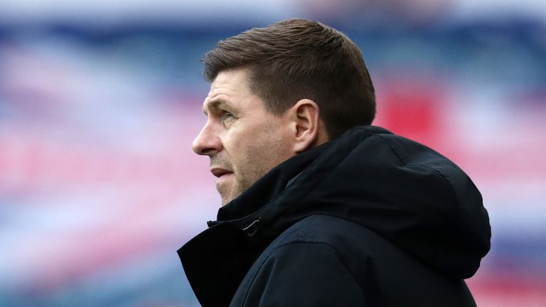 Rangers manager Steven Gerrard during the Scottish Premiership match at Ibrox, Glasgow.