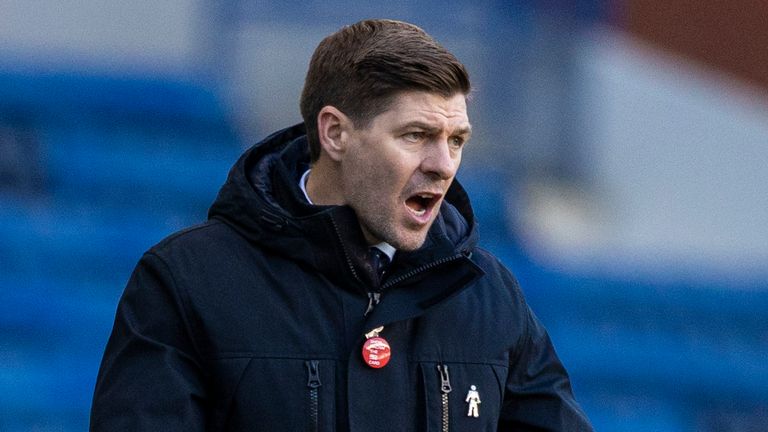Rangers manager Steven Gerrard during the Scottish Premiership match