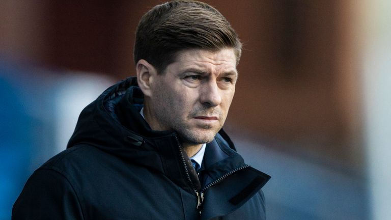 GLASGOW, SCOTLAND - JANUARY 02: Rangers manager Steven Gerrard during a Scottish Premiership match between Rangers and Celtic at Ibrox Stadium, on January 02, 2021, in Glasgow, Scotland (Photo by Craig Williamson / SNS Group)