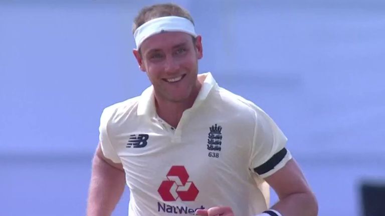 Screengrab of Stuart Broad during day one of the first Test against Sri Lanka