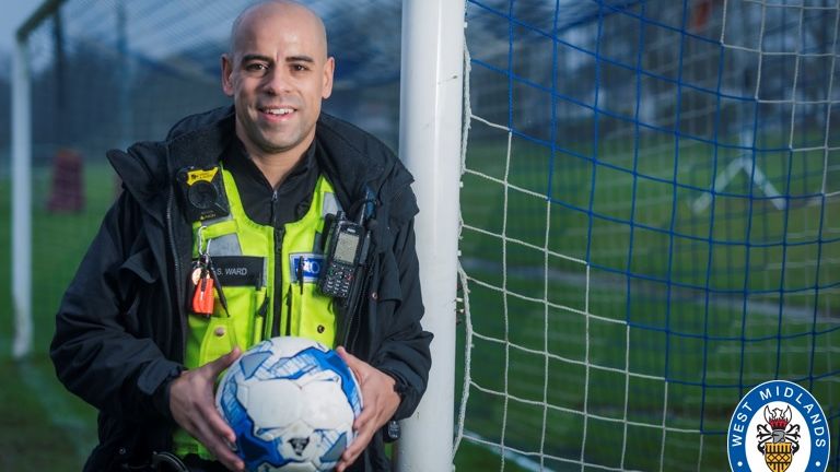 PC Stuart Ward is using his personal experience of racist abuse to lead efforts to tackle hate crime in football (image courtesy of West Midlands Police)