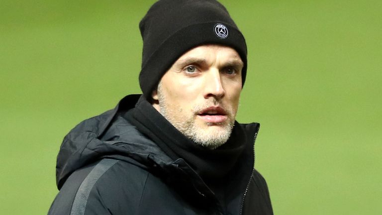 Thomas Tuchel took charge of Chelsea training for the first time on Tuesday evening (PA image)