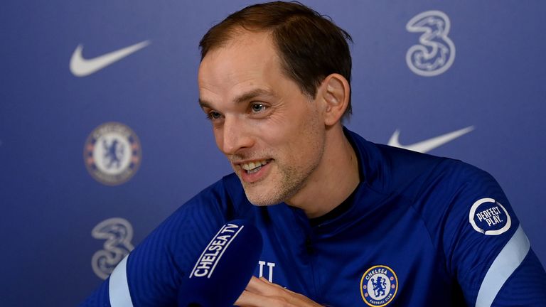 Thomas Tuchel during his first official Chelsea press conference