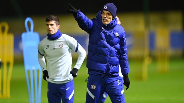New Chelsea head coach Thomas Tuchel during training at Cobham