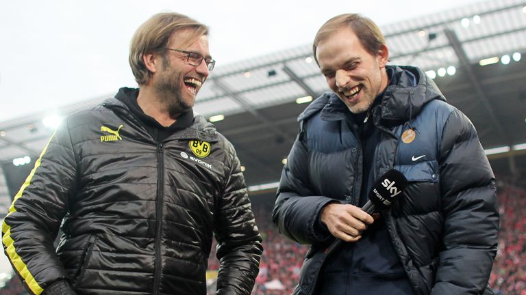  Liverpool manager Jurgen Klopp with Chelsea boss Thomas Tuchel