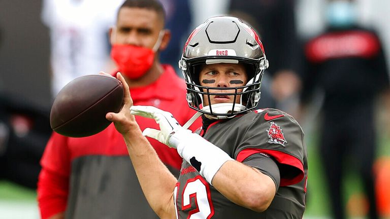 AP - Tampa Bay Buccaneers quarterback Tom Brady (12) throws a pass before an NFL football game against the Atlanta Falcons