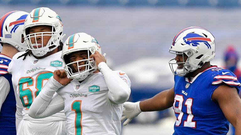 Tagovailoa endured a difficult game as the Dolphins (10-6) missed out on the playoffs with a week 17 defeat to the Bills