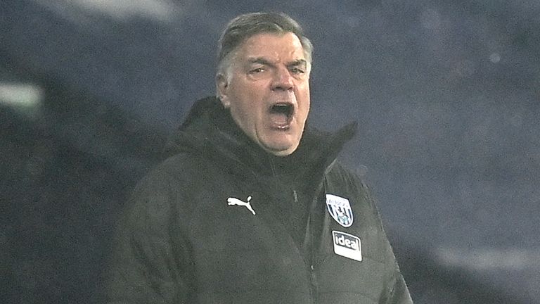 West Brom boss Sam Allardyce during the match against Arsenal