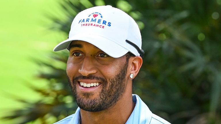 ST. AUGUSTINE, FL - JULY 09:  Willie Mack III smiles during an interview following the first round of an APGA Tour event on the Slammer & Squire Course at World Golf Village on July 9, 2020 in Saint Augustine, Florida. (Photo by Keyur Khamar/PGA TOUR via Getty Images)