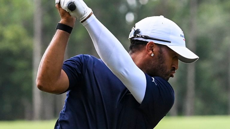 ST. AUGUSTINE, FL - JULY 10:  Willie Mack III hits a tee shot on the 10th hole during the final round of an APGA Tour event on the Slammer & Squire Course at World Golf Village on July 10, 2020 in Saint Augustine, Florida. (Photo by Keyur Khamar/PGA TOUR via Getty Images)