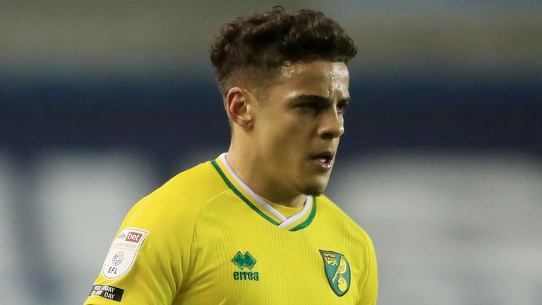 Norwich City's Max Aarons during the Sky Bet Championship match at The Den, London. Picture date: Tuesday February 2, 2021.