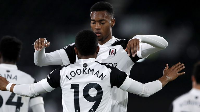 Ademola Lookman celebrates scoring for Fulham against Sheffield United