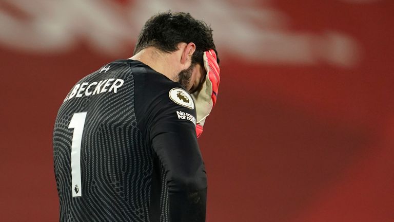 Alisson laments costly errors in Liverpool's 4-1 defeat to Man City