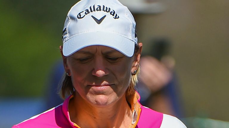 ORLANDO, FL - FEBRUARY 26: Annika Sorenstam (SWE)  prepares to tee off on 1 during the LPGA Gainbridge Championship Rd2 at Lake Nona Golf Club, on February 26, 2021, in Orlando, FL. (Photo by Ken Murray/Icon Sportswire)